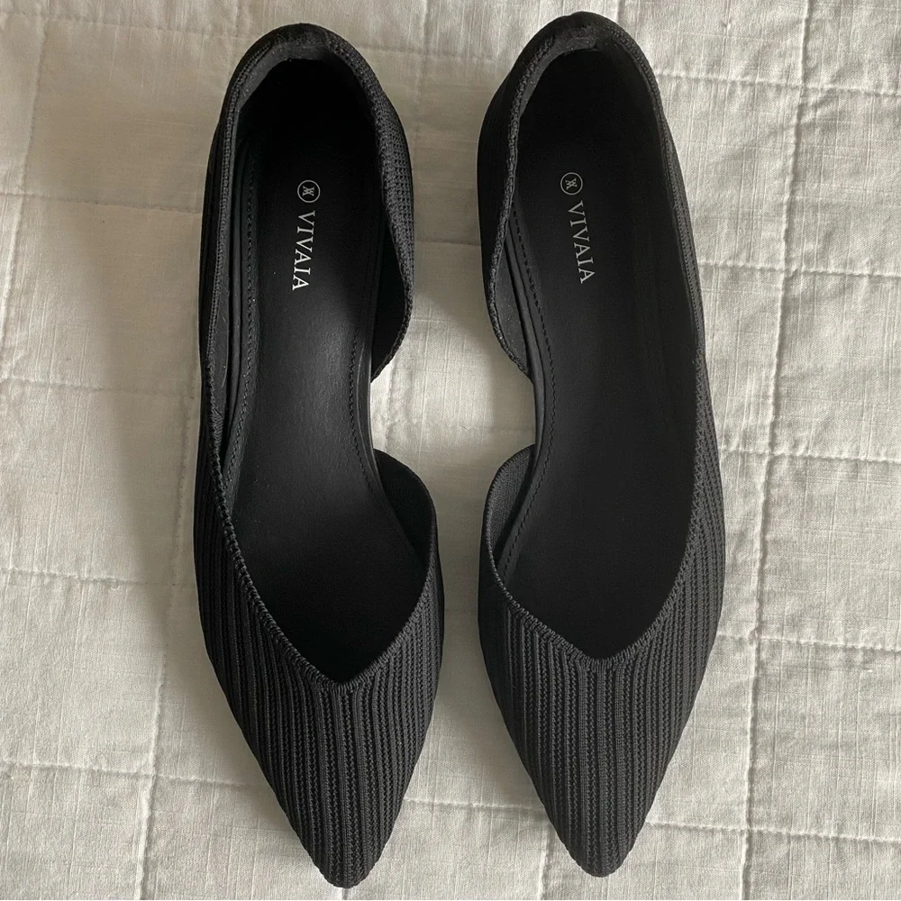 Vivaia Women's Black Melia Half d’Orsay Flats Size 41.5 - Picture 2 of 12